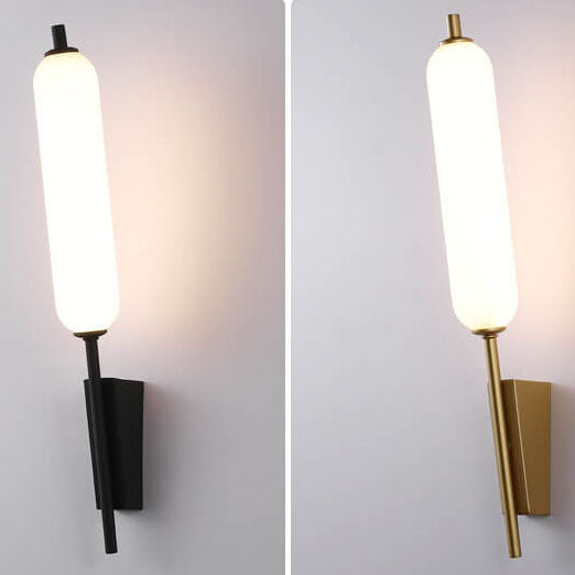 Minimalist Creative Column Straight Arm Iron PC LED Wall Sconce Lamp