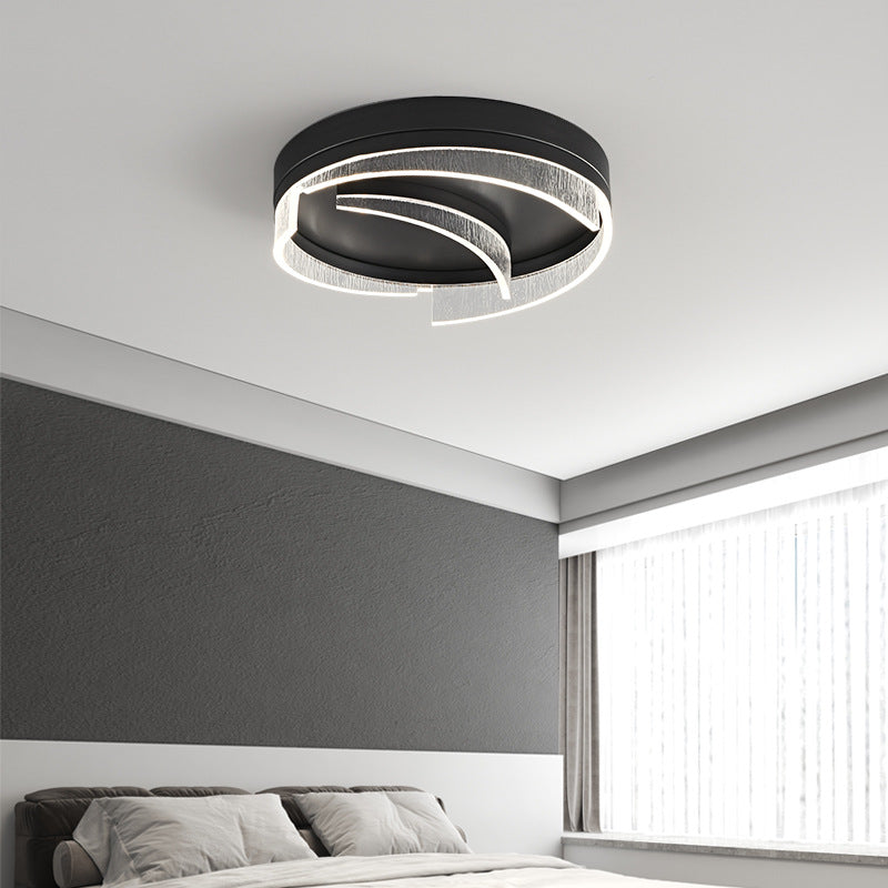 Modern Minimalist Round Copper Acrylic Sheet Design LED Flush Mount Ceiling Light For Bedroom