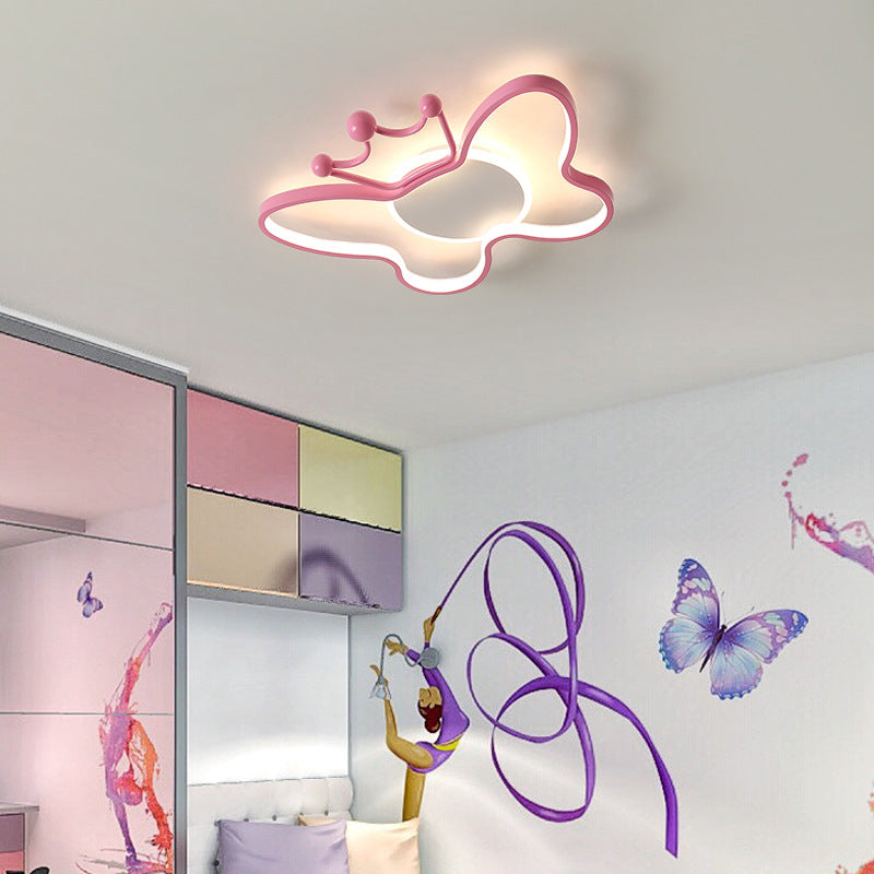 Zeitgenössische Nordic Kids Eisen Aluminium Silica Acryl Schmetterling LED Unterputz Deckenleuchte für Schlafzimmer 