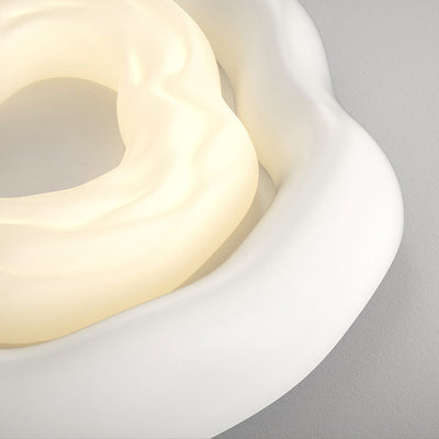 Plafonnier LED moderne minimaliste en fer PE nuage crème pour salon 