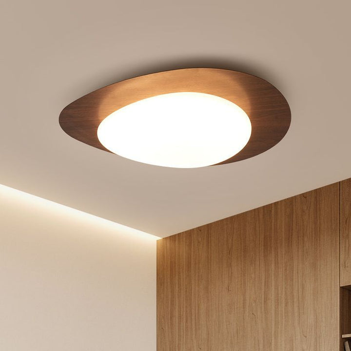 Luz de techo empotrada LED de hierro acrílico con forma de guijarro escandinavo contemporáneo para dormitorio 