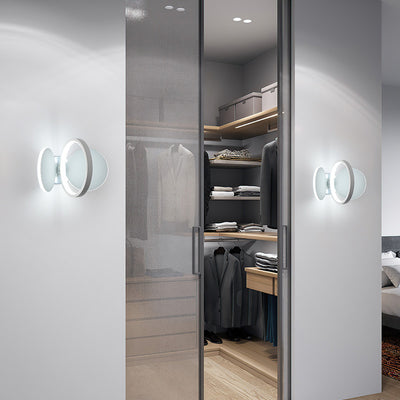 Moderna Minimalista Redonda de Aluminio Hierro Silicona Lámpara LED Aplique de Pared Para Dormitorio 