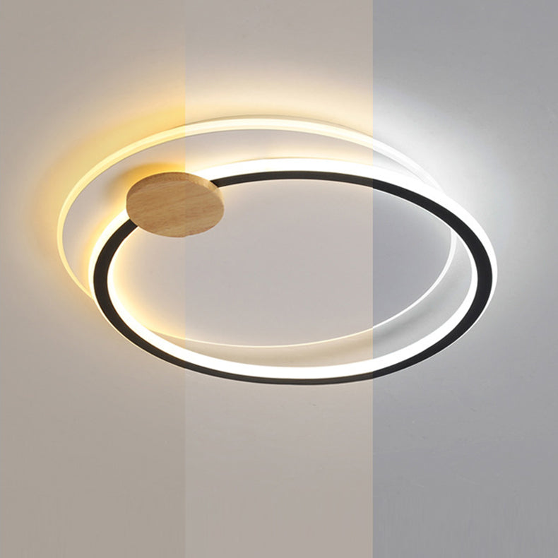 Zeitgenössische Einfachheit Eisen Kreis Ring Acryl LED Unterputz Deckenleuchte für Wohnzimmer