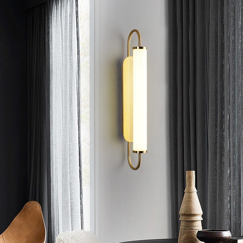 Applique murale LED contemporaine nordique en fer et acrylique en forme de cylindre pour salon 