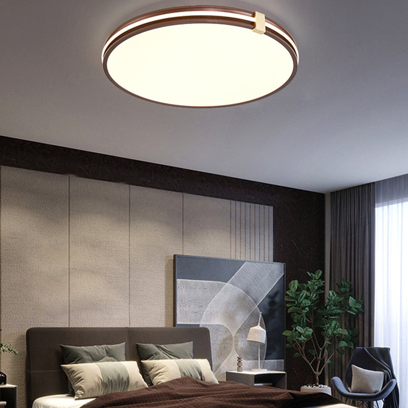 Moderna Minimalista Redonda Cuadrada de Aluminio Acrílico LED de Montaje Empotrado para Techo en Dormitorio 