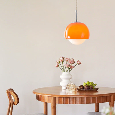 Moderne minimalistische runde Kugel Glas Eisen 1-Licht Pendelleuchte für Wohnzimmer 