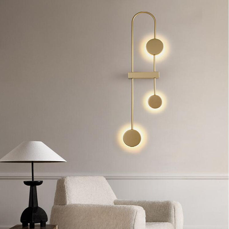 Applique murale LED en métal acrylique géométrique ronde nordique contemporaine pour couloir 