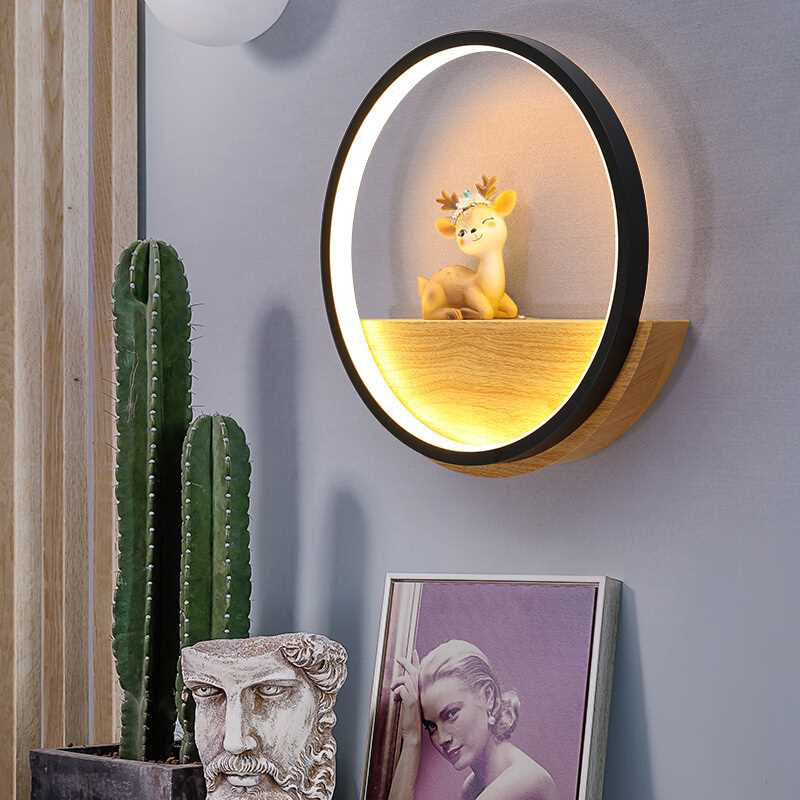 Applique murale LED en fer avec cerf créatif contemporain pour salon 