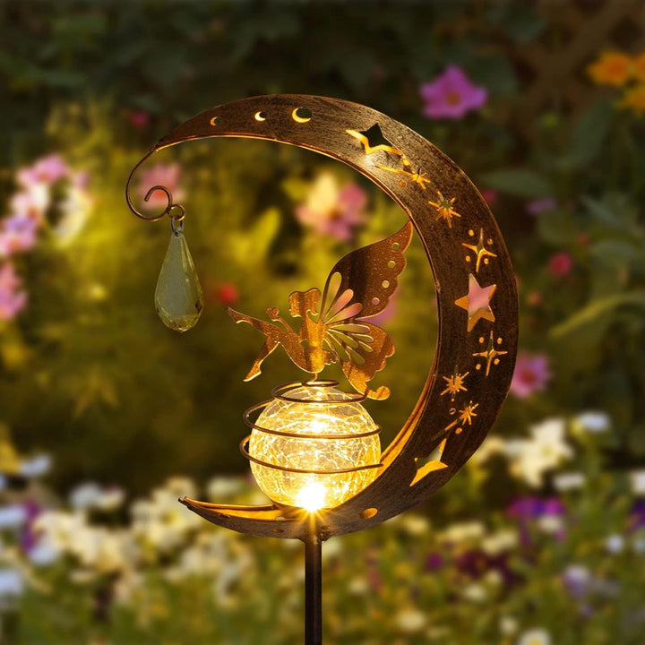 Lámpara de Hada de Luna Art Deco Moderna de Hierro LED para Exteriores para Jardín 