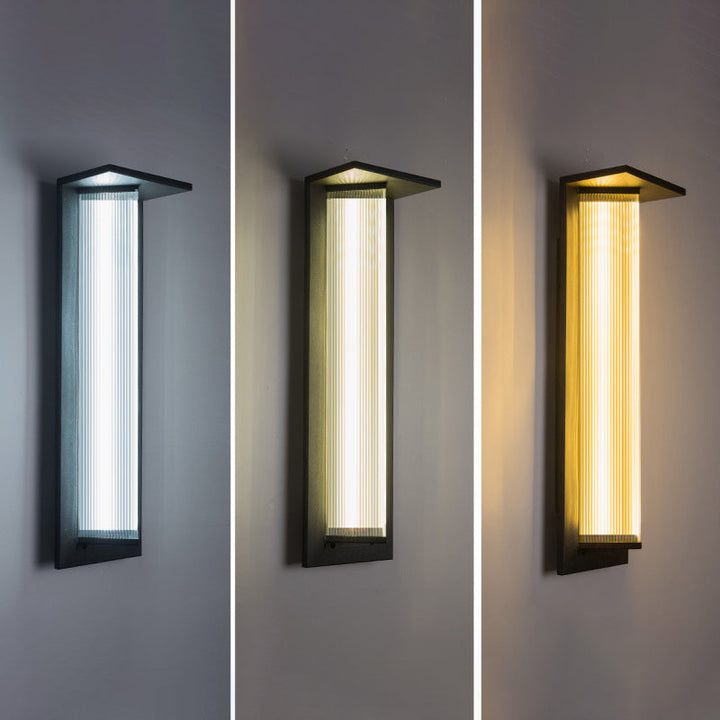 Zeitgenössische Einfachheit Edelstahl Acryl Schatten LED Wasserdichte Wand Leuchte Lampe Für Outdoor Terrasse 