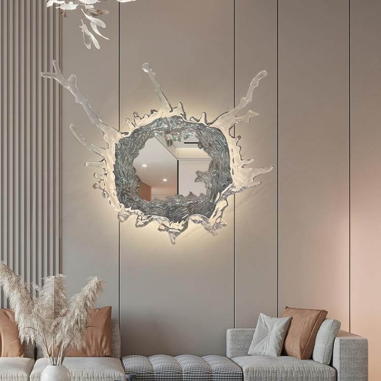 مصباح حائط LED بتصميم حديث من الفولاذ المقاوم للصدأ والأكريليك بشكل رذاذ الماء 