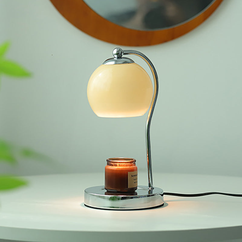 Moderne minimalistische Orb Eisen Glas 1-Licht Schmelzwachs Tischlampe für Schlafzimmer 