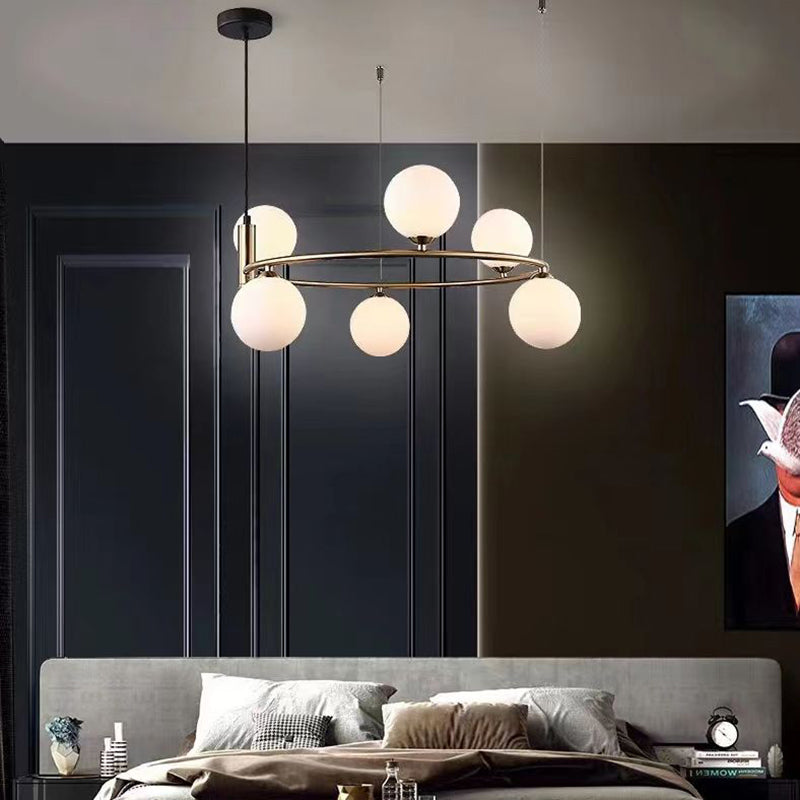 Cercle créatif contemporain en fer et verre avec 4/6 lumières pour salon 