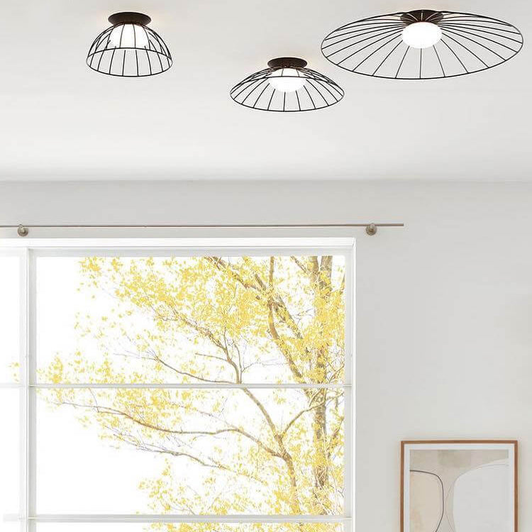 Modern Minimalist Straw Hat Iron 1-Light Wall Sconce Lamp
