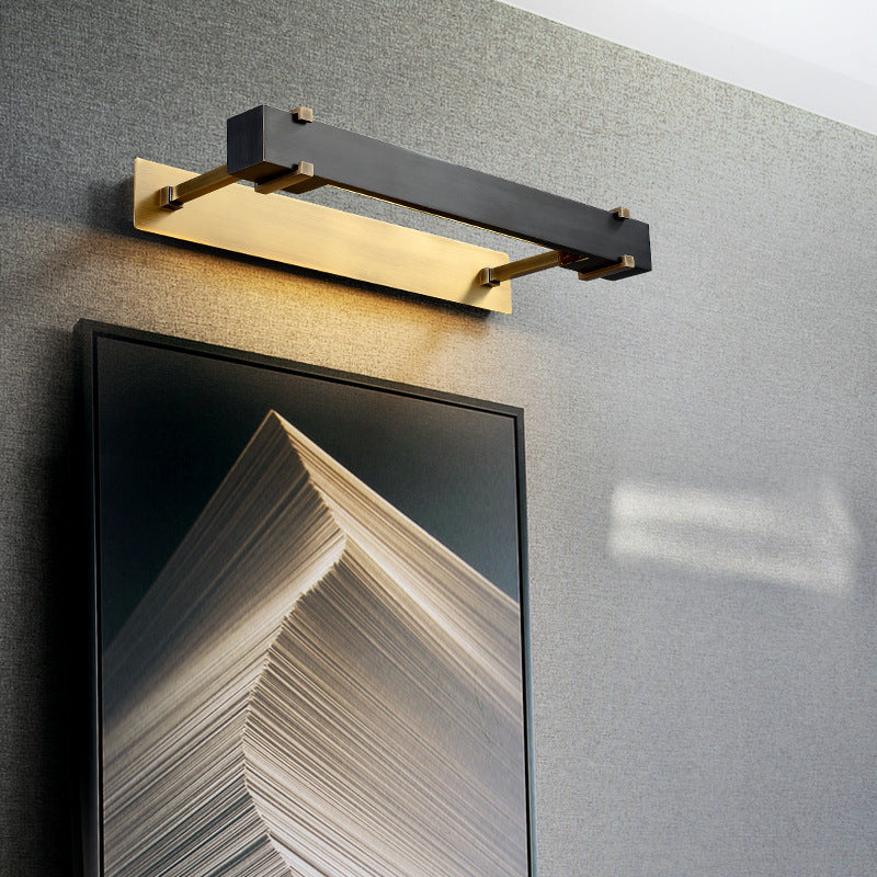 Zeitgenössische Luxus-Antik-Messing-Streifen 2-Licht Spiegel Front Wandleuchte Lampe für Badezimmer 