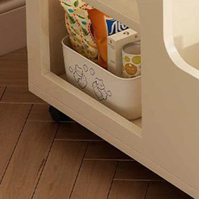 Table d'appoint carrée contemporaine créative en plastique avec plateau en panneau artificiel et 1 armoire pour salon 