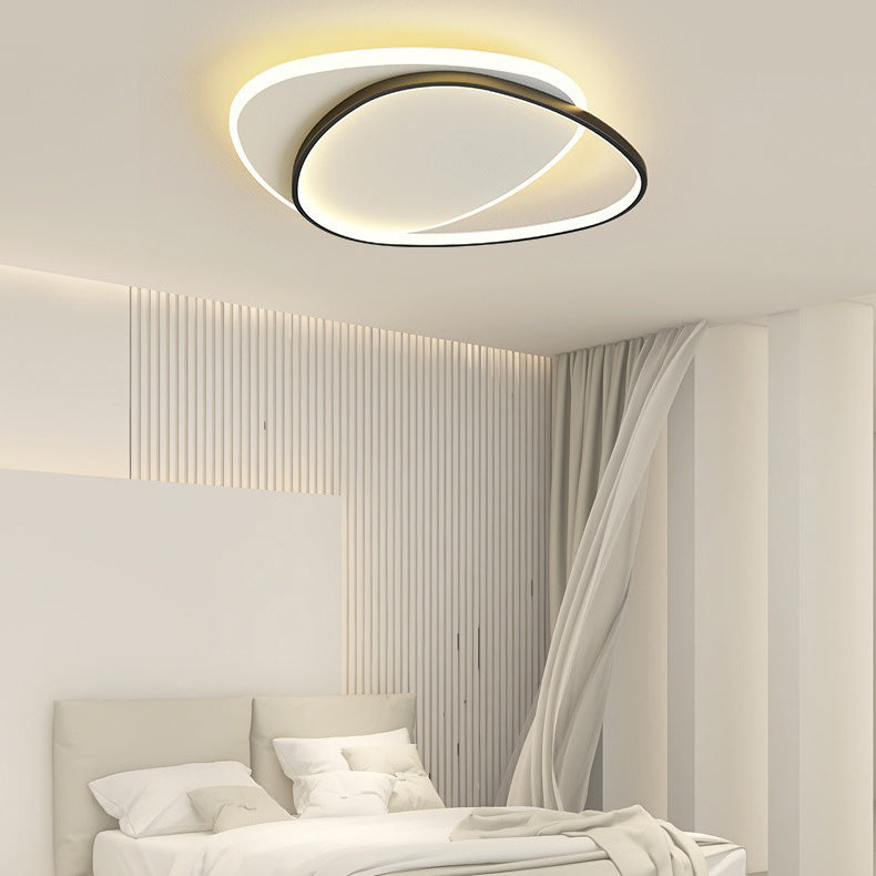 Moderne minimalistische Dreieck ovale Acryl Eisen LED Unterputz Deckenleuchte für Wohnzimmer 
