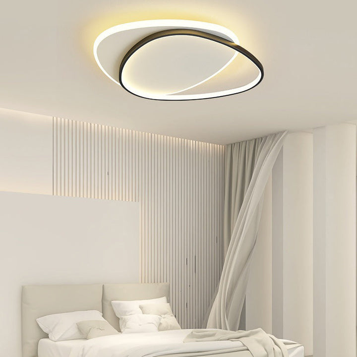 Moderne minimalistische Dreieck ovale Acryl Eisen LED Unterputz Deckenleuchte für Wohnzimmer 