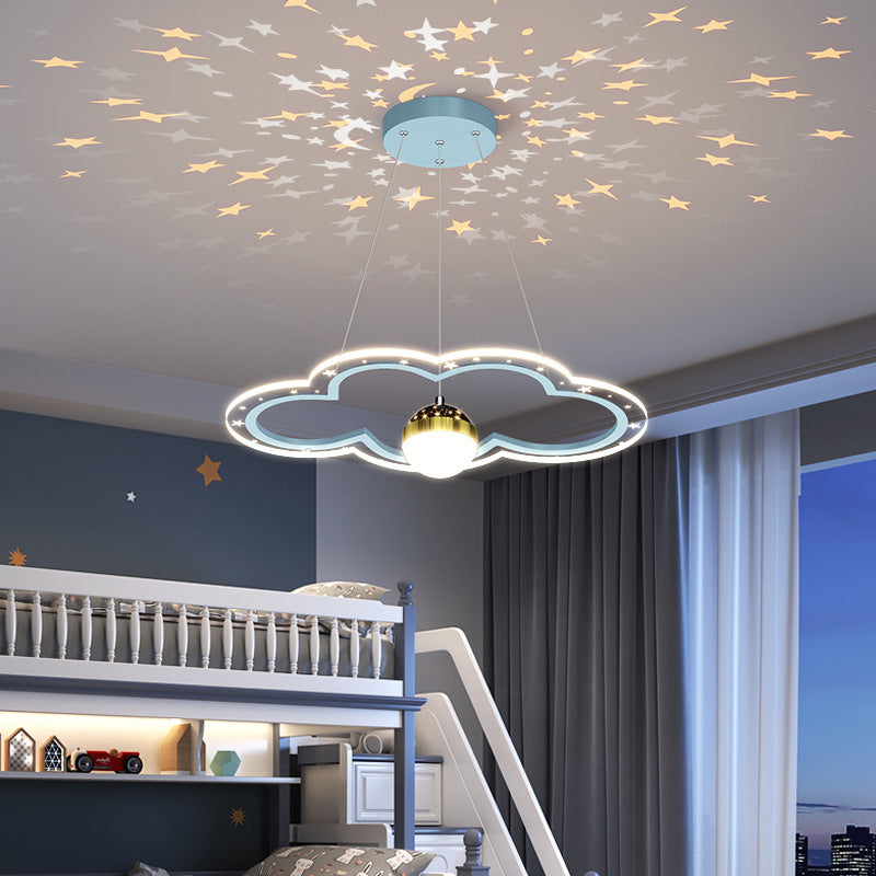 ثريا LED بشكل حلقة أكريليك بعاكس نجمي إبداعي معاصر للسحب لغرفة المعيشة 