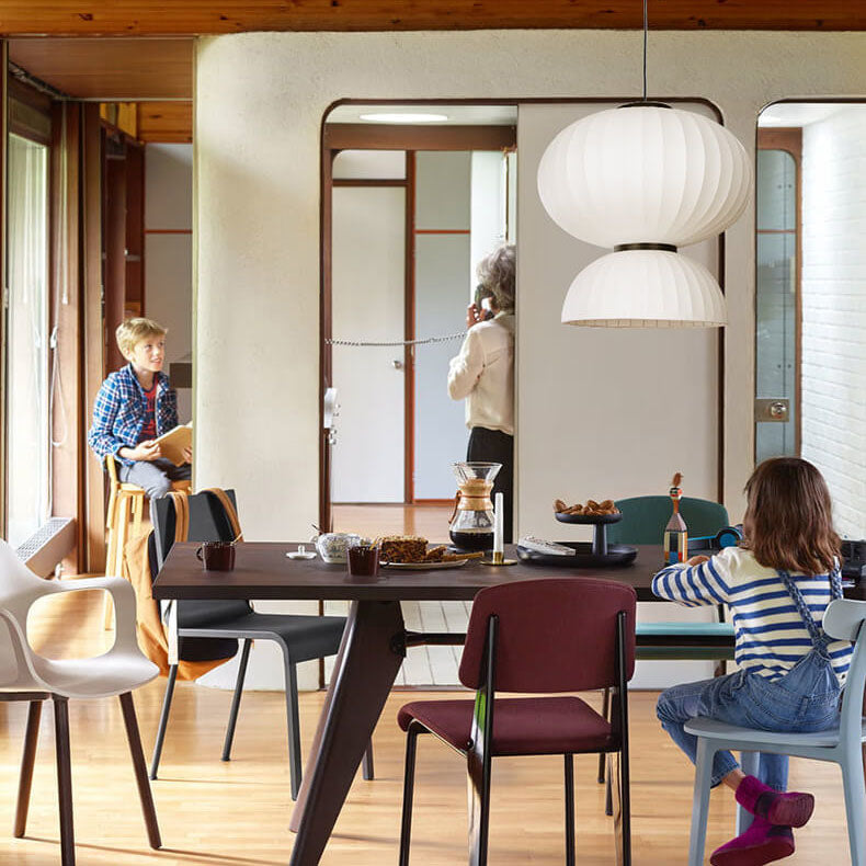 Japanese Creative Silk Fabric Round 1-Light Pendant Light