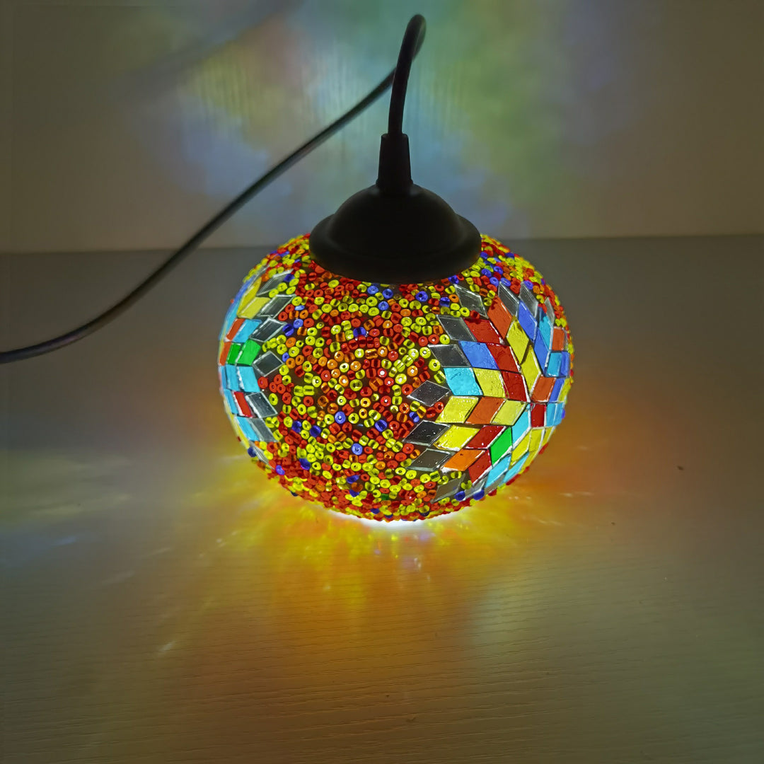Traditionelle ovale Tiffany-Pendelleuchte aus Buntglas mit 1 Licht für Wohnzimmer 