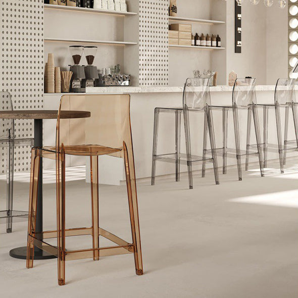 Taburete de barra cuadrado contemporáneo escandinavo con respaldo y reposapiés para cocina 