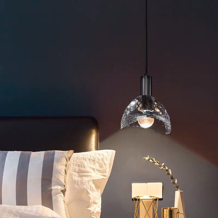 Lustre contemporain de luxe éblouissant en cristal et laiton à 1 lumière pour salon 