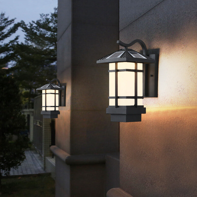 Lámpara de Aplique de Pared para Paisaje de Patio al Aire Libre LED Impermeable Solar Industrial 