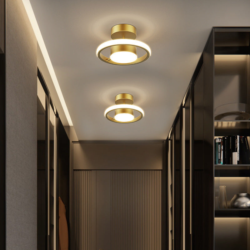 Luz de techo empotrada LED cuadrada redonda de silicona de latón de simplicidad moderna para pasillo 