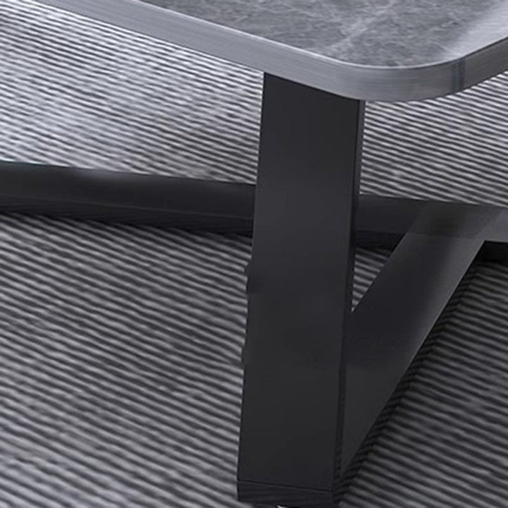 Modern Minimalist Rectangular MDF Iron Coffee Table For Living Room