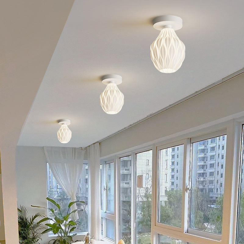 Moderne minimalistische Eisen PE Ananas Design 1-Licht Semi-Flush Mount Deckenleuchte für Wohnzimmer 