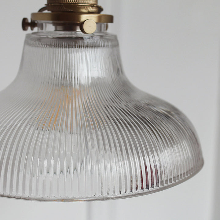 Traditional Vintage Textured Glass Copper Round Pot 1-Light Pendant Light For Dining Room