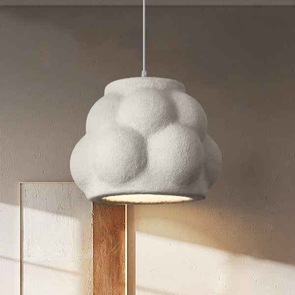 Traditionelle japanische Wabi-Sabi-Imitation Zement Textur Bubble Shade 1-Licht Pendelleuchte für Wohnzimmer 