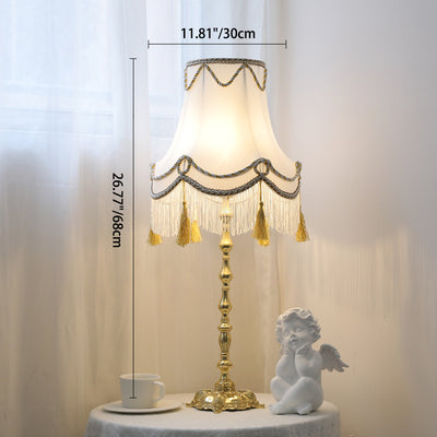 Traditionelle französische runde Tischlampe aus Messing mit 1 Licht für Schlafzimmer 