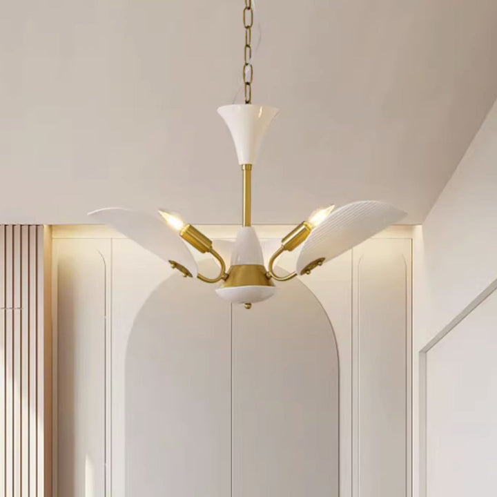 Chandelier traditionnel vintage rond en céramique cuivrée pour chips de pomme de terre 3/5 lumières pour salon 