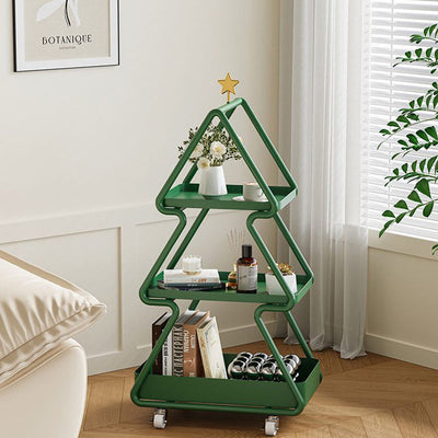 Zeitgenössischer kreativer Weihnachtsbaum Eisen Beistelltisch 3-stufig für Wohnzimmer 