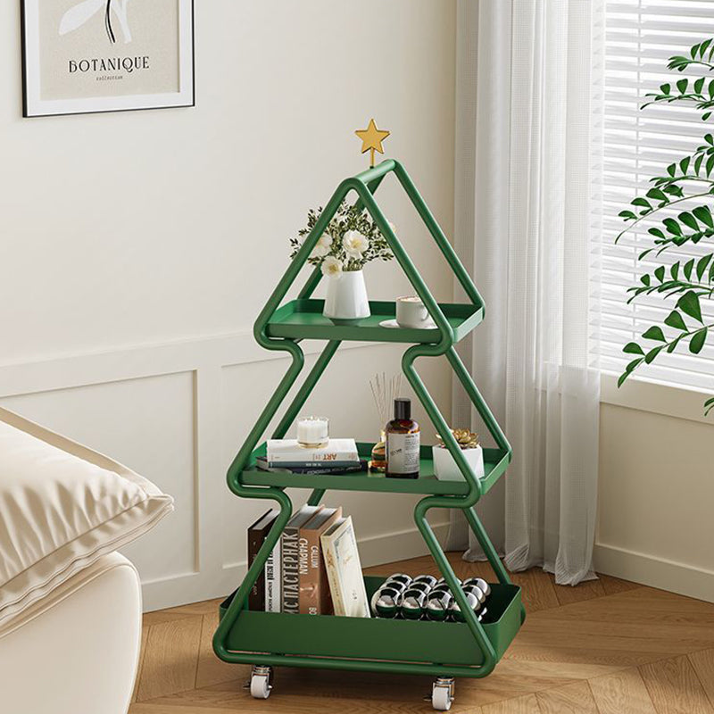 Zeitgenössischer kreativer Weihnachtsbaum Eisen Beistelltisch 3-stufig für Wohnzimmer 