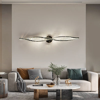 مصباح حائط LED بتصميم بلوري نحاسي ملتوي على الطراز الإسكندنافي المعاصر لغرفة المعيشة 