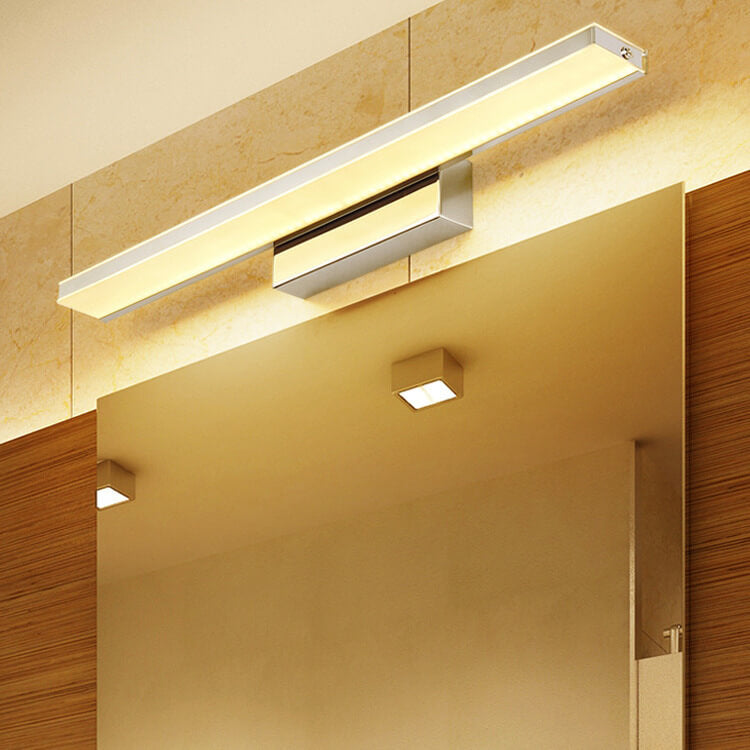 Modern Minimalist Rectangular Column Stainless Steel Anti-Fog Vanity Light LED Wall Sconce Lamp For Bathroom &amp; Living Room