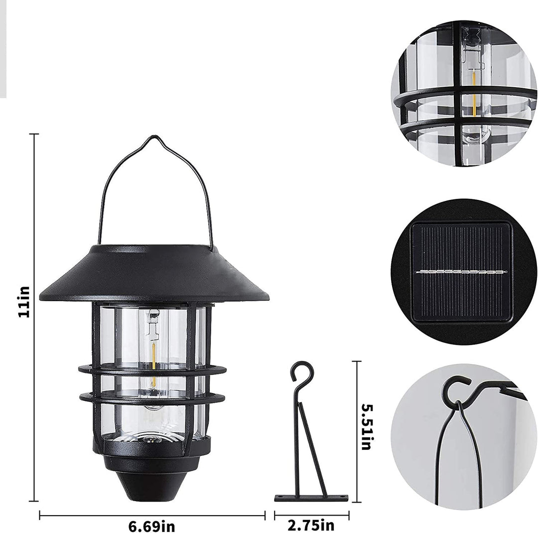 Zeitgenössische Retro Solar wasserdichte Aluminium Glas Laterne Zylinder 1-Licht hängen Wandleuchte Lampe für Terrasse 
