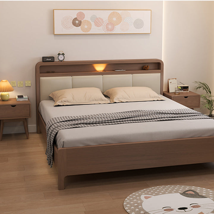 Mesita de noche moderna de simplicidad cuadrada cúbica rectangular de madera de caucho con 1/2 cajón para al lado de la cama 