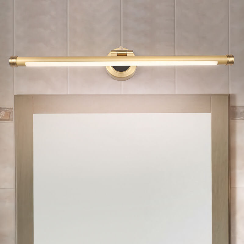 Modern Luxury Long Strip Full Copper PC LED Vanity Light Wall Sconce Lamp