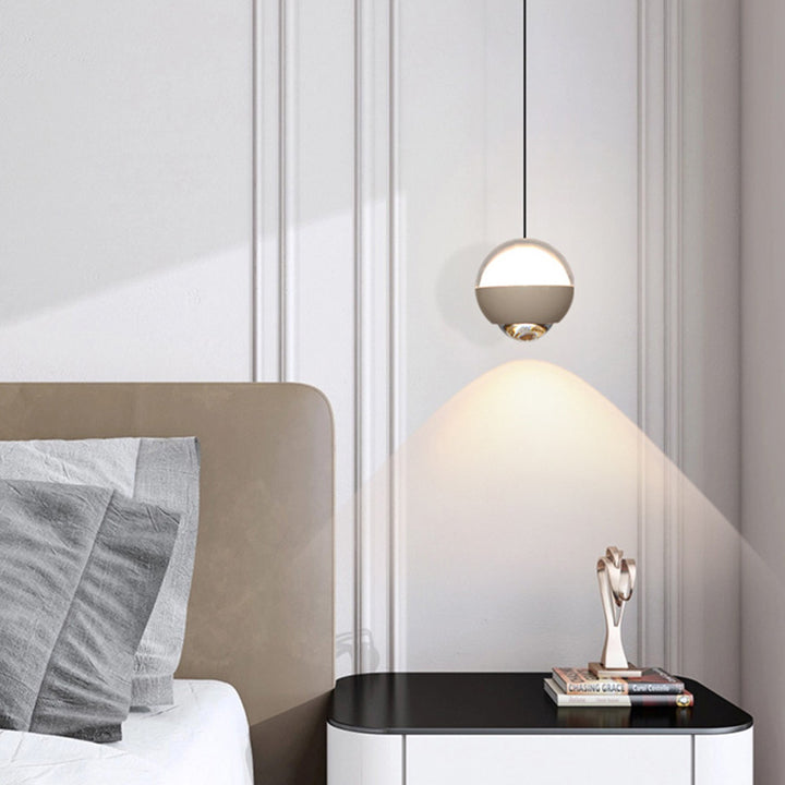 Moderne Einfachheit Ball Aluminium Acrylglas LED Pendelleuchte Liftable Für Nachttisch 