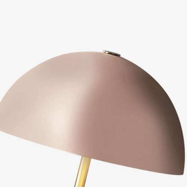 Contemporary Nordic Pink Dome Copper Base 1-Light Table Lamp For Bedroom