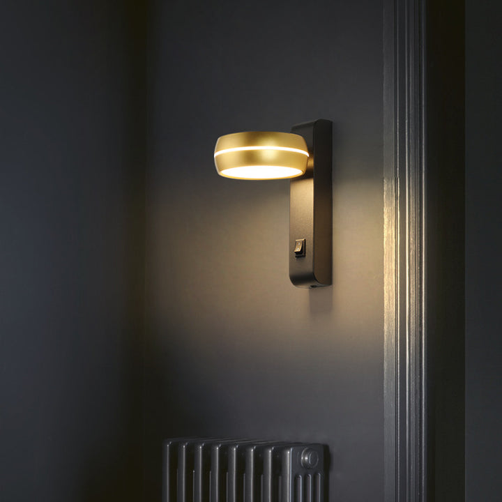 Lampe Applique Murale LED en Aluminium Fer PS Rectangle Rond Minimaliste Moderne pour Chambre 