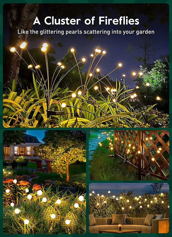 Éclairage paysager extérieur moderne décoratif solaire luciole étanche en ABS avec LED à insérer dans le sol pour pelouse 