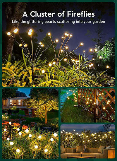 Moderna Decorativa Solar Firefly Impermeable ABS LED Césped Insertar en el Suelo Iluminación de Paisaje Exterior 