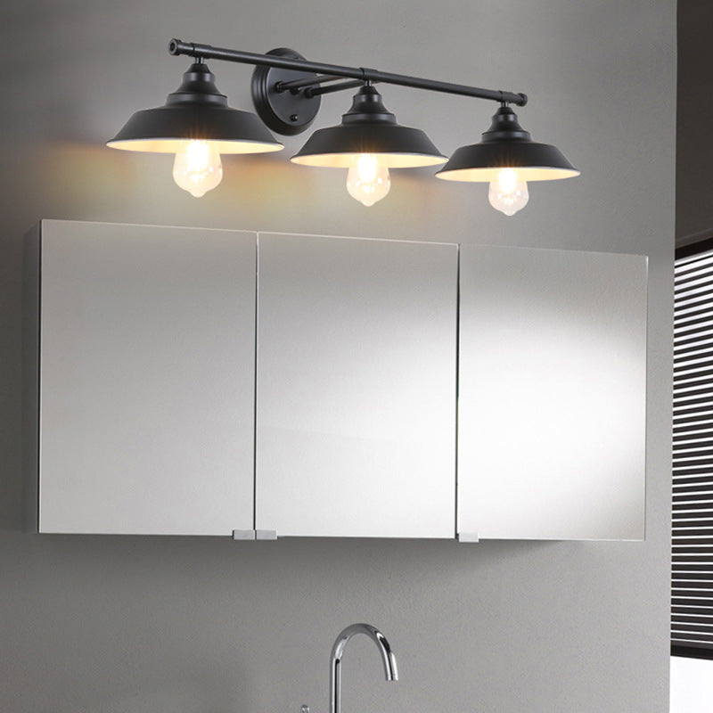 Lámpara de Aplique de Pared de Hierro Redondo Industrial Contemporáneo de 2/3 Luces para Baño 