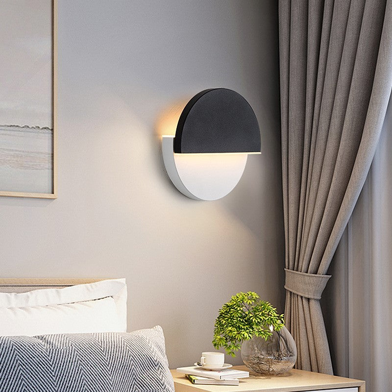 Applique murale LED en fer acrylique rond rotatif minimaliste moderne pour salon 
