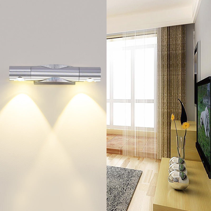 Moderne Einfachheit Zylinder einstellbare Winkel Aluminium LED Wandleuchte Lampe für Schlafzimmer 